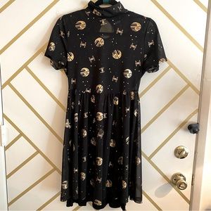 Lucasfilm 50th Anniversary Star Wars Gold & Black Death Star Mock Neck Dress